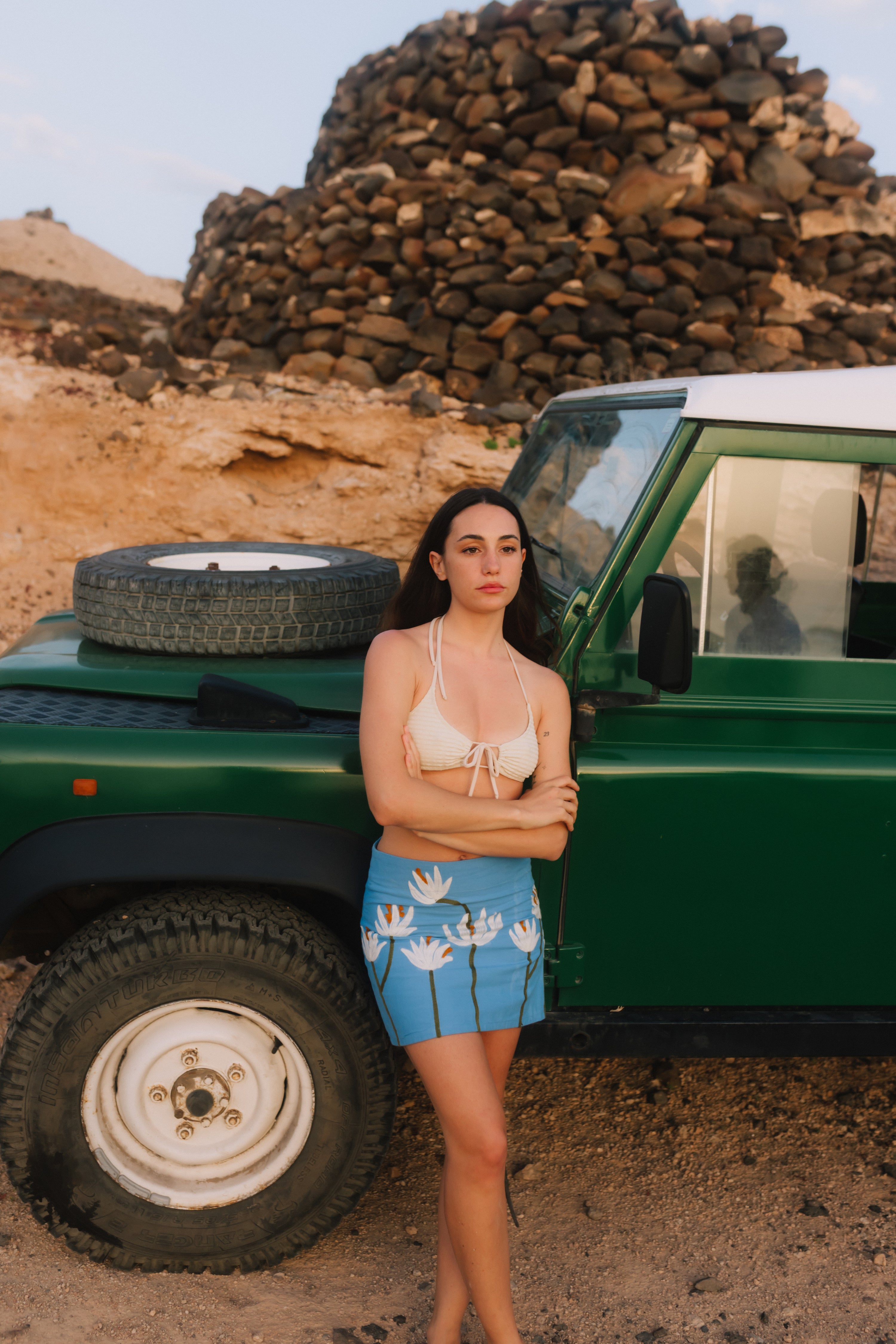 MINIGONNA ANNA TULIPANO AZZURRO