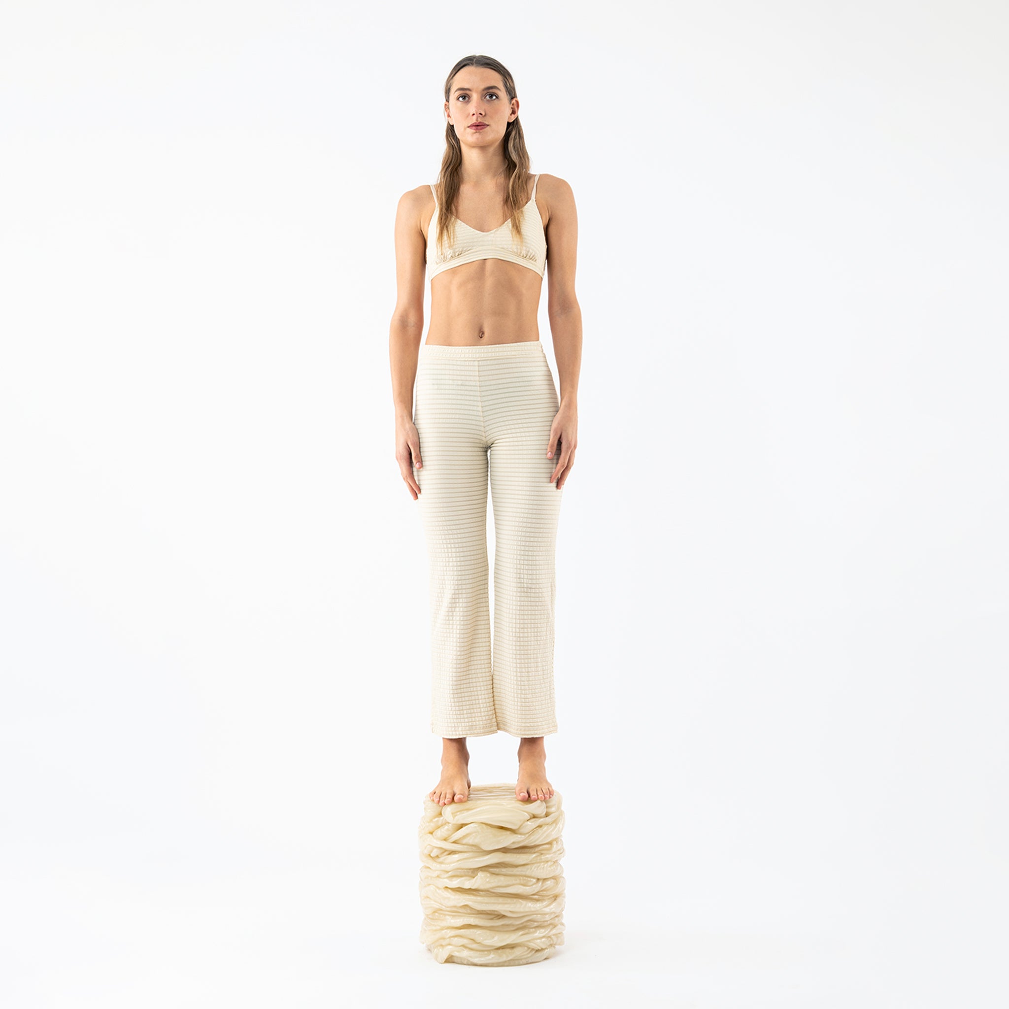 PANTA GOFFRATO AVORIO